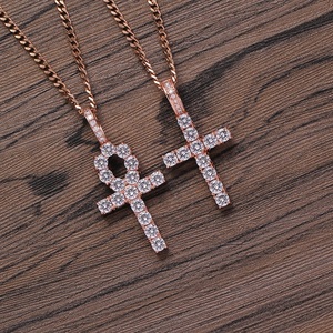Kalung tembaga gaya Hip-hop dengan zirkon bertatahkan mikro Ankh simbol liontin salib kehidupan untuk trendsetter - Product Image 6