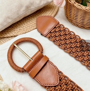 Cinturón Elegante Totalmente Negro de 3.8cm de Ancho y 105cm de Largo con Hebilla de Placa de Aleación, Estilo Vintage, Ligero, Informal y Bohemio, de Tela para Vestidos de Verano - Product Image 3