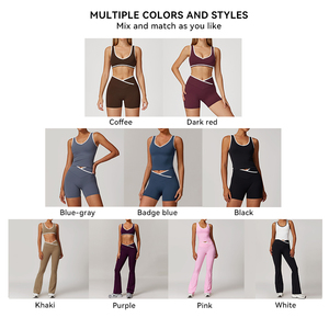 2025 Pilates <span class=keywords><strong>ropa</strong></span> deportiva transpirable gimnasio Fitness <span class=keywords><strong>ropa</strong></span> deportiva Cruz cintura alta <span class=keywords><strong>ropa</strong></span> de entrenamiento 2 piezas conjunto de Yoga - Product Image 3