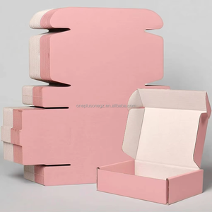 カスタマイズされたピンク段ボールギフトボックス耐久紙メーラー包装物流用スキンケア血清とマニキュアオイル用 - Product Image 1