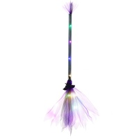 Balai volant de sorcière pour Halloween, accessoire de cosplay, monture de sorcier, balai en PVC lumineux à LED pour enfants et adultes