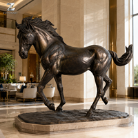 Sculpture de cheval équestre en cuivre, artisanat métallique, patine antique, statue d'animal personnalisée pour la décoration de hôtels de luxe, villas et jardins