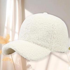 Gorras de Béisbol de Lana de Cordero con Bordado de Letras al por Mayor, Gorra de Hip-Hop Cálida de Forro Polar para Invierno, para Hombres y Mujeres, para Viajes al Aire Libre - Product Image 2