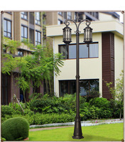Lampadaire de jardin LED étanche de style européen classique, type lampadaire de rue antique, avec poteaux en aluminium
