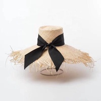 Chapeaux de paille en raphia pour femmes, tressés à la main, accessoire d'été à Large bord, pour la plage, personnalisés, vente en gros,