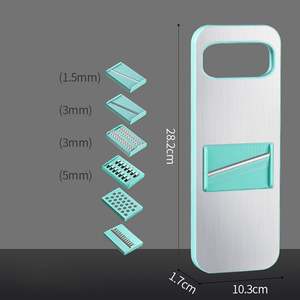 Coupe-légumes multifonction avec support magnétique, mandoline, râpe à pommes de terre, trancheuse en acier inoxydable - Product Image 6