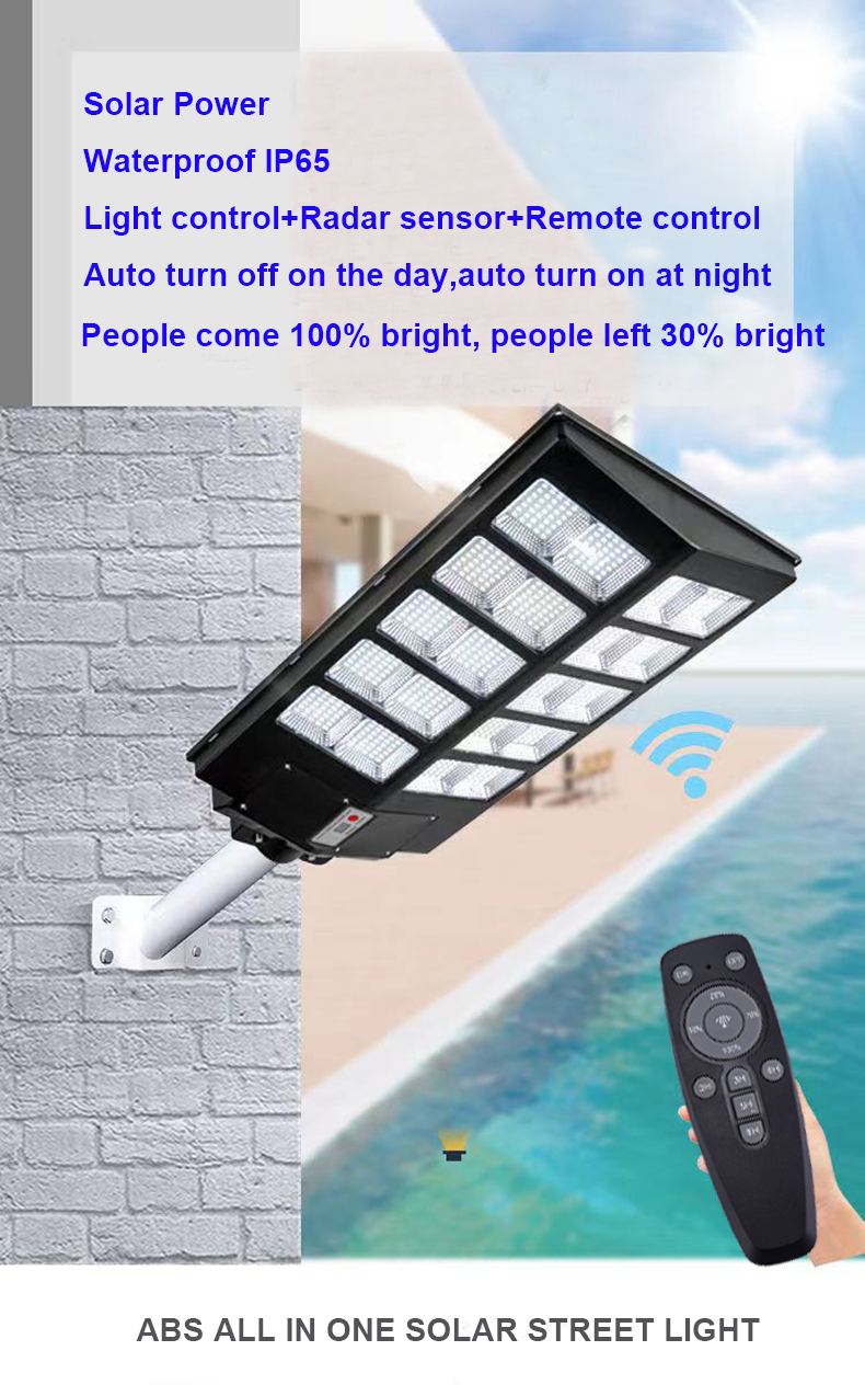 IP65 Outdoor All In One Solar Street Lamp 600w 800w 1000w Integrated Led Solar Street Light