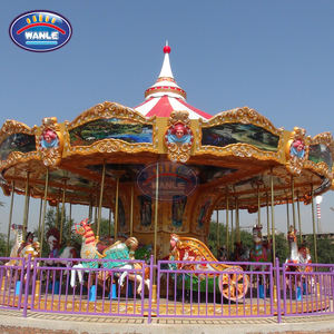 Manège à chevaux en laiton de style vintage, 34 places, avec boîte à musique, attraction de fête foraine, <span class=keywords><strong>fourniture</strong></span> clé en main - Product Image 5