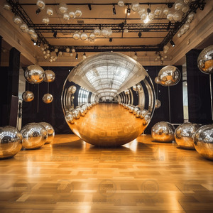 Bola de espejo reutilizable <span class=keywords><strong>gigante</strong></span> gran brillo burbujas inflables esferas grandes globos aire PVC bolas de Navidad para decoración de fiesta - Product Image 3