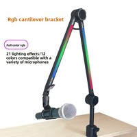 Support de microphone de bureau RVB 360 bras de flèche réglable pour téléphone Streaming en direct et jeux Support et support en métal coloré