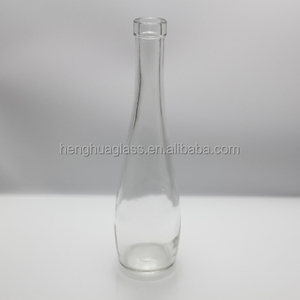 Tùy chỉnh <span class=keywords><strong>320ml</strong></span> rõ ràng bowling hình dạng chai thủy tinh Flint tinh thần rượu Brandy ratafee rượu Whisky chai thủy tinh với gỗ Top nút chai - Product Image 2