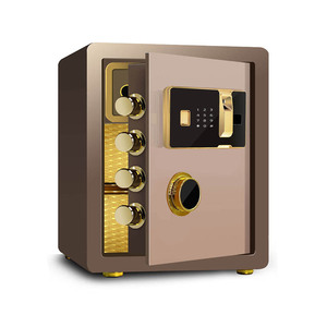 Customized Steel <b>Fingerprint</b> <b>Safe</b> Box With Electronic Digital & Key Lock Black Gold Small Office Home Hotel KF25XC <b>Fingerprint</b> S - Product Image 5