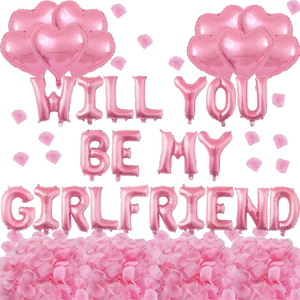 Nuovi Arrivi: Set di Palloncini con Scritta 'Vuoi Essere la <span class=keywords><strong>Mia</strong></span> Ragazza?' in Rosa per Regali di San Valentino e Decorazioni per Feste di Dichiarazione d'Amore - Product Image 1