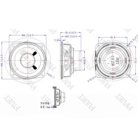 4 Ohm 12.5W Neodymium 57MM persegi Dual Magnet respon frekuensi 20 hz-20 kHz speaker Multimedia dengan sertifikasi UL/RoHS