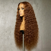 Perruque frontale en dentelle HD 13x4, marron, ondulations profondes, pré-épilée, ligne de cheveux naturelle, 100% cheveux humains bruts, sans colle, colorée, pour femmes noires