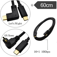 Échantillon gratuit de câble USB 2.0 Type-C mâle vers USB-C mâle à angle de 90 degrés