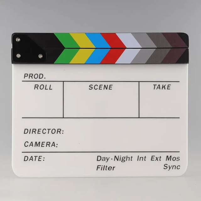 Small Acrylic Cineme Clapperboard for Dry Movie Filming for Camera or TV Director's Scene Slate