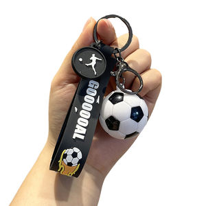 Llavero de balón de fútbol 3D al por mayor, llavero de fútbol mini de aleación de zinc y plástico, recuerdo deportivo para mochila - Product Image 1