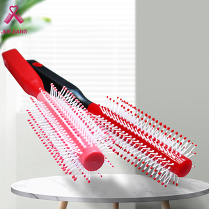 Cepillo de pelo ligero superredondo, barril de plástico <span class=keywords><strong>con</strong></span> cerdas de nailon <span class=keywords><strong>con</strong></span> Mango antideslizante, peine de cepillo de pelo voluminizado pequeño - Product Image 3