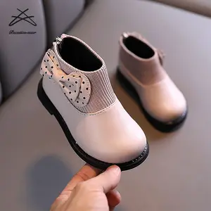 2022 Autumn Winter Children Girls New Korean Bow Princess Shoes Boots Short Little Girls Kids Ankle Boots