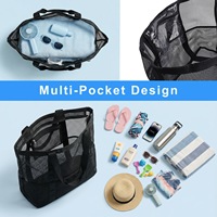 Sac fourre-tout d'été en toile unie grande capacité, imperméable et anti-sable pour femme, idéal pour la natation, le fitness et le voyage