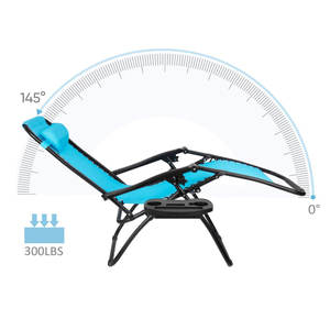 Silla de exterior Woqi Zero Gravity azul, reclinable y ajustable, con portavasos, para piscina y camping. - Product Image 4