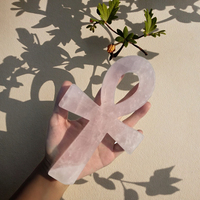 Amulette Ankh en cristal d'énergie spirituelle en gros, pierre de cristal de guérison faite à la main, croix Anka pour la décoration de la maison