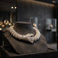 Chaîne cubaine Miami à double rangée de moissanite VVS glacée, plaquée or 14K sur argent sterling, bijoux de mode hip-hop unisexe, cadeau