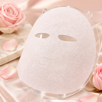 Masque facial en feuille prédécoupée en forme de cœur Y523, substrat en fibres végétales de rose et mélange de Lyocell, masque sec non tissé