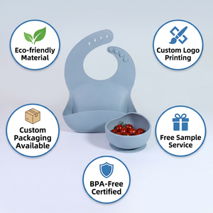 Juego <span class=keywords><strong>de</strong></span> <span class=keywords><strong>Cubiertos</strong></span> para Niños en Oferta, Baberos para Bebés, Plato con Ventosa, Juego <span class=keywords><strong>de</strong></span> Vajilla <span class=keywords><strong>de</strong></span> Silicona Completo para Bebés - Product Image 3