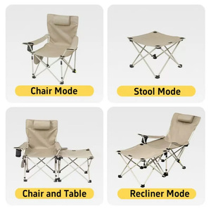Outdoor Camping Separable Lounge Chair Folding Lying Chairs <b>Portable</b> Fishing Backrest Chair Recliner <b>Table</b> Stool Kit - Product Image 6