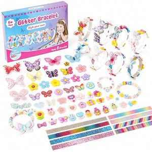 Girls Hair Accessory Design Kit DIY Headbands <b>Clips</b> Sequin <b>Bow</b> Butterflies Flowers Gift Ready Box Wholesale Pack - Product Image 6