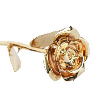Gold Plated <b>Rose</b> Figurine Metal Flower Ornament 3D Plated Craft for Valentine's Day Gift <b>Box</b> Decor - Product Image 4