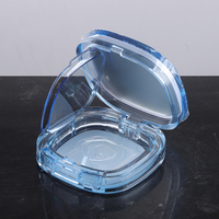 Nouvelles couleurs, boîte à coussin d'air pliable en plastique transparent bleu glace pour poudre compacte, blush, poudre libre, crème BB CC