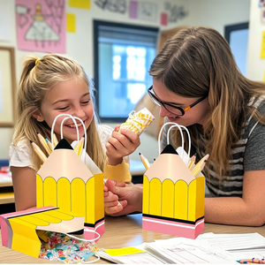 Bolsas de Papel con Forma de Lápiz para la Vuelta al <span class=keywords><strong>Cole</strong></span>, Decoración para el Aula, Bolsas de Regalo para Niños, Bolsas de Papel para Dulces - Product Image 5