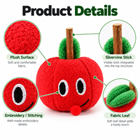 Jouet pour chat en peluche en forme de fruit avec bâton de silvervine