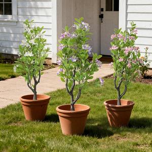 Ruopei PZD-1-11 Árbol Topiario de Hierba y Flores Realistas, Resistente a los Rayos UV, Ecológico, Arbusto Artificial con Estaca para el Suelo - Product Image 3