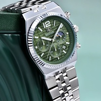 Reloj Benyar BY-5225M 2025 de 40 mm para Hombre, Marca de Lujo, Reloj de Cuarzo, Acero Inoxidable, Resistente al Agua 30 Metros, Cronógrafo Luminoso para Hombre