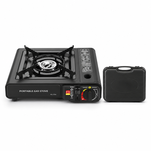 Réchaud à <span class=keywords><strong>gaz</strong></span> <span class=keywords><strong>butane</strong></span> portable à brûleur unique, cuisinière de <span class=keywords><strong>camping</strong></span>, barbecue d'extérieur pour pique-nique avec étui de transport - Product Image 1