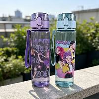 Bouteille d'eau à boire directement de 560 ml pour enfants, design coloré de dessin animé, moderne, portable, accessoires pour la rentrée scolaire, pour les voyages