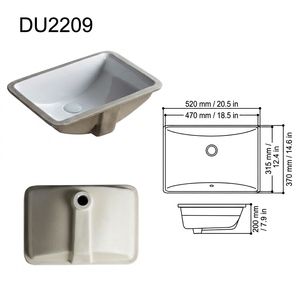 Vasques de salle de bain rectangulaires populaires certifiées CUPC à encastrer sous le comptoir, lavabos sous-montés pour salle de bain - Product Image 4