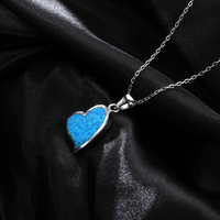 Premium argent 925 Vintage bijoux femmes opale pendentif éblouissant artisanal coeur Design fiançailles mariage cadeau fête
