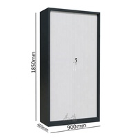 Armoire de rangement métallique à portes tambours, grande capacité, pleine hauteur, en acier, pour bureau