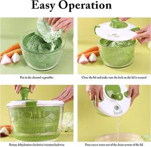 Essoreuse à salade manuelle 5L avec râpe et trancheuse à légumes, couvercle sécurisé et bol passoire - Product Image 5