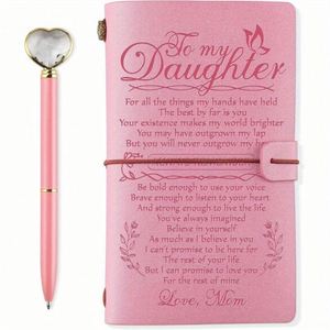 140 Page Thermal Binding Leather Mini <b>Refillable</b> Journal Notebooks Graduation Christmas Birthday Mothers Day Gifts with <b>Pen</b> - Product Image 1