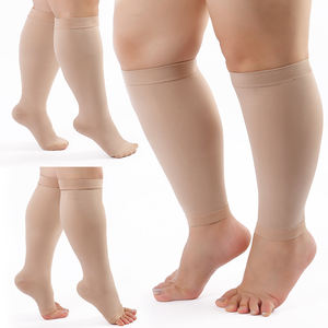 20-30mmHg Nude Medical Graduated Polyamide Elatane Compression Calf Chaussettes pour Infirmières Jambes - Product Image 1