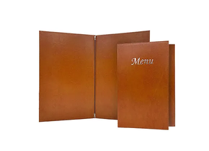 Cubierta de Menú Personalizada Marrón al por Mayor con Cordón de Goma, Exhibidor de Menú para Restaurante, Bar, Hotel - Product Image 2