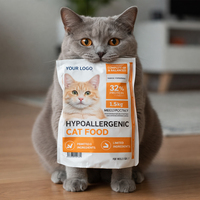 Sac d'emballage personnalisé pour aliments pour chats avec finition brillante, pochette autoportante avec fermeture éclair pour l'emballage d'aliments pour chats de qualité supérieure