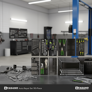 Ensemble d'outils de réparation automobile FASANO, kit professionnel de 190 pièces pour l'entretien et la réparation des voitures - Product Image 2