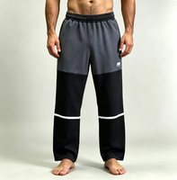 Pantalon de survêtement patchwork personnalisé pour homme, coupe oversize, jambe large, baggy, double taille, style sportif, anti-plis